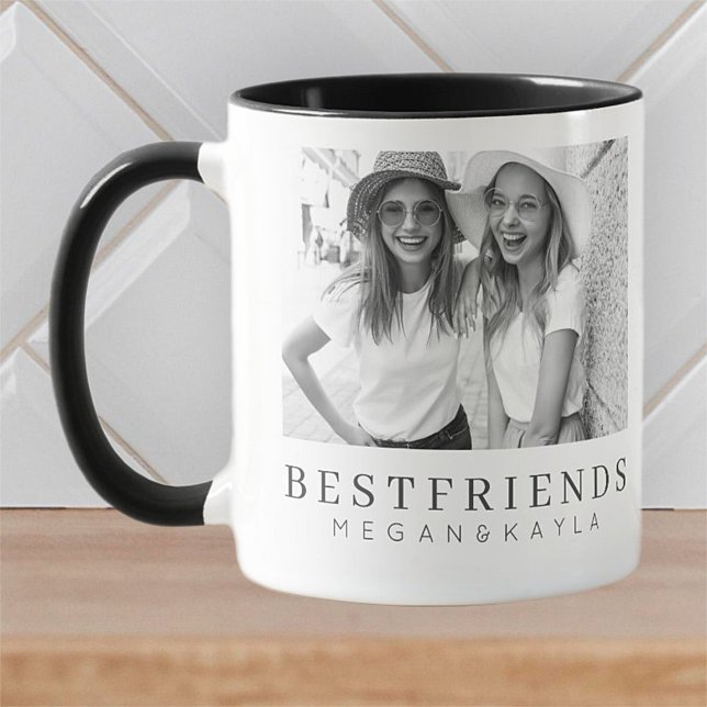 Modern Chic Best Friends BFF Photo Mug (Creator Uploaded)