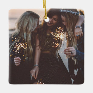 Modern Chic Best Friends Ceramic Ornament