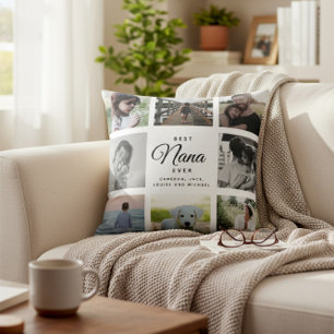 Modern Chic Best Nana Ever Elegant Photo Collage  Cushion