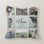 Modern Chic Best Nana Ever Greenery Photo Collage Cushion<br><div class="desc">For the Best Nana Ever in your life: a modern, trendy Instagram friendly family photo collage throw pillow with modern script typography and your personal name and message. Perfect gift for the wonderful grandmother in your life for Mother's Day, a birthday, or the holiday season! This is the blush green...</div>
