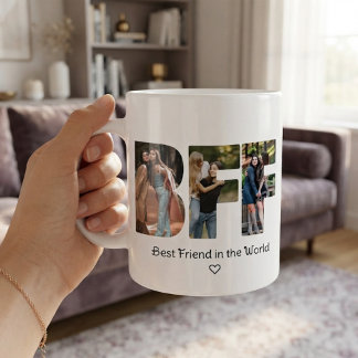 Modern Chic BFF Photo Collage Besties Coffee Mug