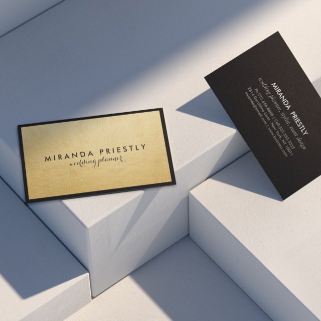 Modern Chic Black and Faux Gold Foil Luxe Creative Business Card (Creator Uploaded)