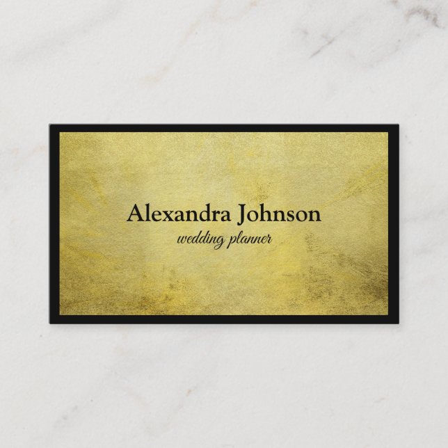 Modern Chic Black and Gold Foil Luxury Business Ca Business Card (Front)
