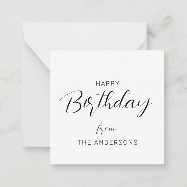 Modern Chic Black and White Birthday Greeting Card (Front)