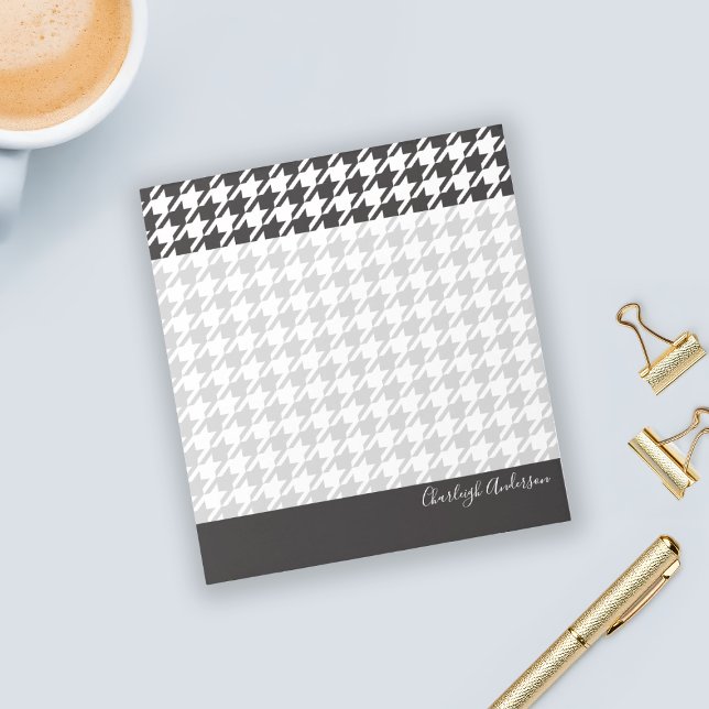 Modern Chic Black and White Houndstooth Notepad (Creator Uploaded)