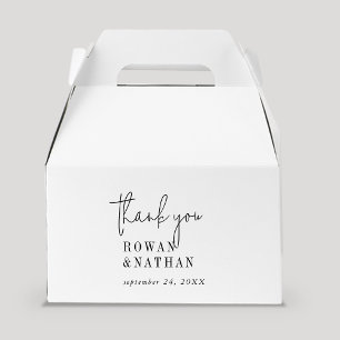 Modern Chic Black and White Thank You Wedding Favour Box