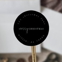 Modern Chic | Black Circular Return Address
