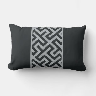 Modern chic black grey geometric pillow