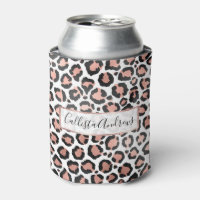 Modern Chic Black Rose Gold Foil Leopard Print