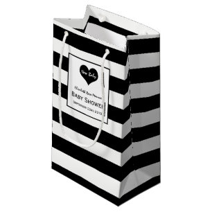 Modern Chic Black & White Baby Shower Small Gift Bag