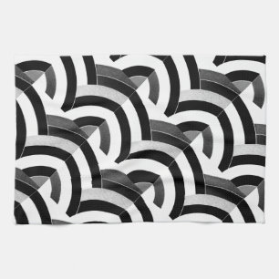 modern chic black/white chevrons tea towel