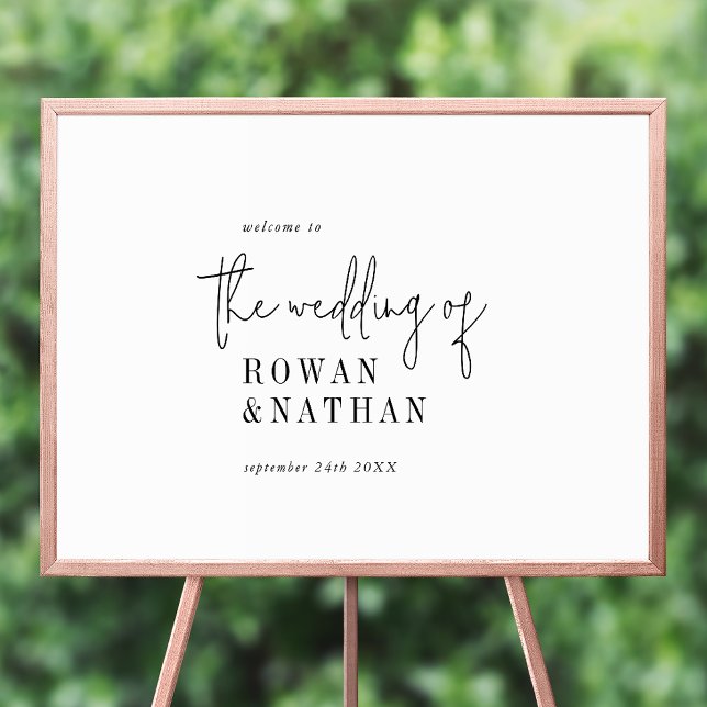 Modern Chic Black White Printable Wedding Welcome Poster (Creator Uploaded)