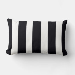Modern Chic Black & White Striped Trendy Elegant Lumbar Cushion