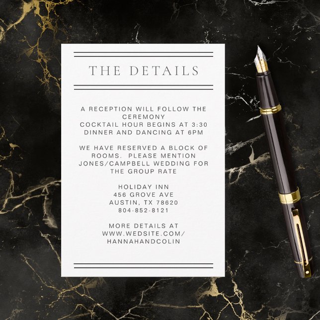 Modern Chic Black & White Typography Enclosure Card (Creator Uploaded)