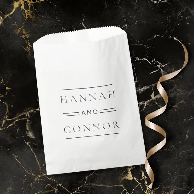 Modern Chic Black & White Typography Favour Bag (Creator Uploaded)