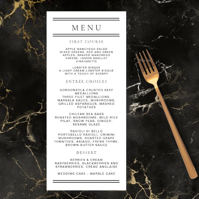 Modern Chic Black & White Typography Menu (Creator Uploaded)