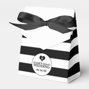 Modern Chic Black & White Wedding Favour Box