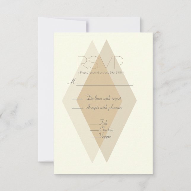 Modern & Chic | Blush Diamond Overlay | RSVP Card (Front)