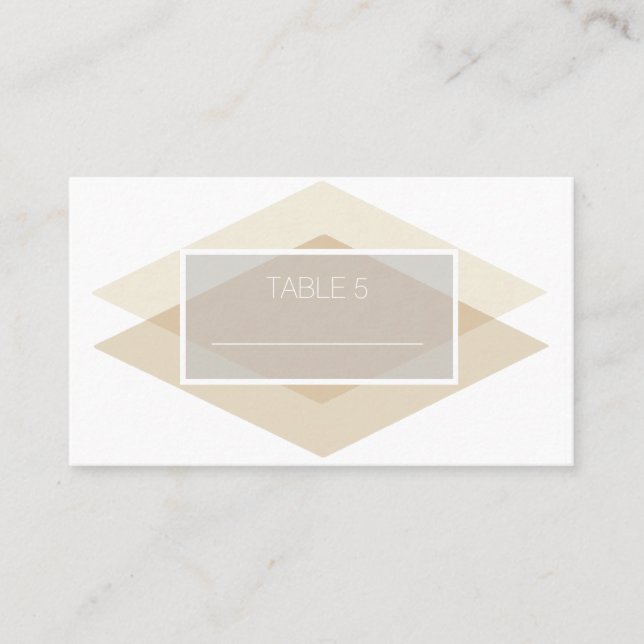Modern & Chic Blush Diamond Overlay | Table Card (Front)