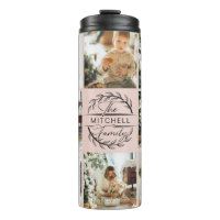 Modern Chic Blush Pink Monogrammed & Photo Collage