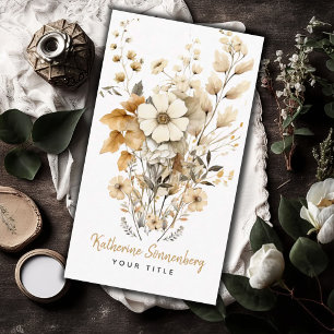 Modern Chic Bohemian Watercolor Boho Florals Business Card