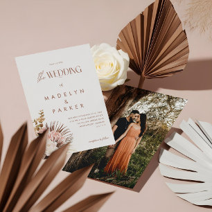 Modern Chic Bohemian Watercolor Floral Wedding Invitation