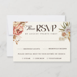 Modern Chic Bohemian Watercolor Floral Wedding Invitation