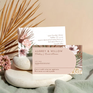 Modern Chic Bohemian Watercolor Florals Photo Arch Appointment Card
