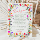 Modern chic boho bright wild flowers graduation