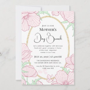 Modern chic boho bright wild flowers invitation