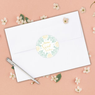 Modern Chic Boho Floral Sweet 16 Birthday Party Classic Round Sticker