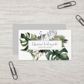 Modern Chic Botanical Greenery Business Card