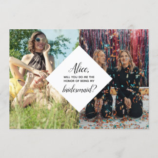 Modern Chic Bridesmaid Proposal Modern Collage Invitation