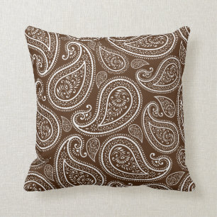 Modern Chic Brown Paisley Cushion