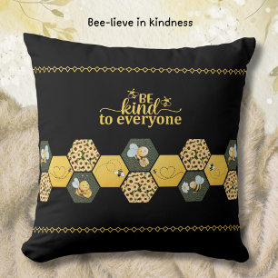 Modern Chic Bumble Bee Sunflower Accent Cushion