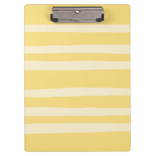 Modern Chic Butter Yellow Striped  Clipboard