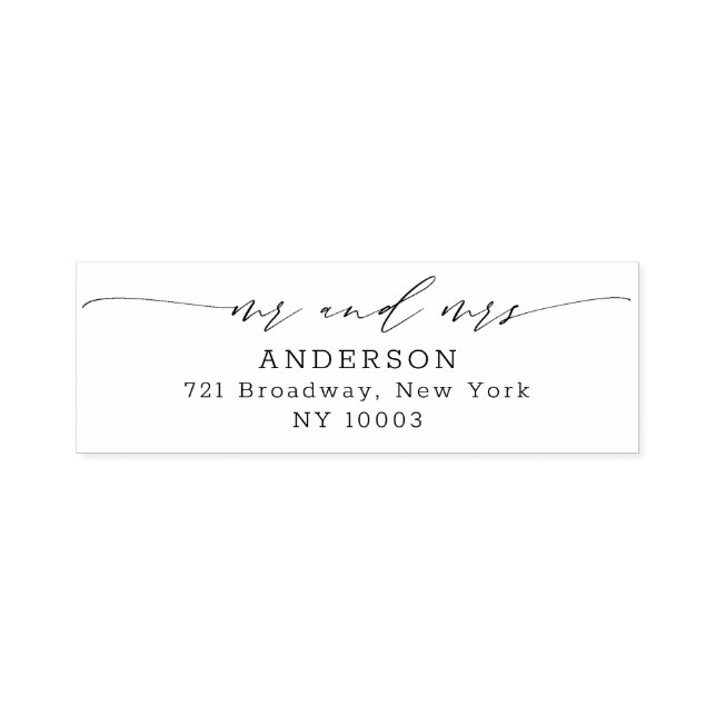Modern Chic Calligraphic Script Return Address Self-inking Stamp (Design)