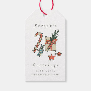 Modern Chic Christmas Season's Greeting Gift Tags