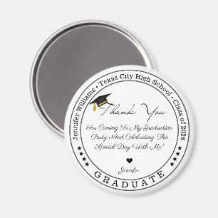 Modern Chic Class of 2026 Graduation Thank You Magnet