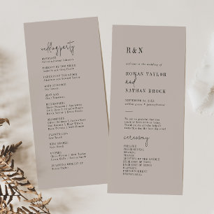 Modern Chic COLOR EDITABLE Flat Wedding Program