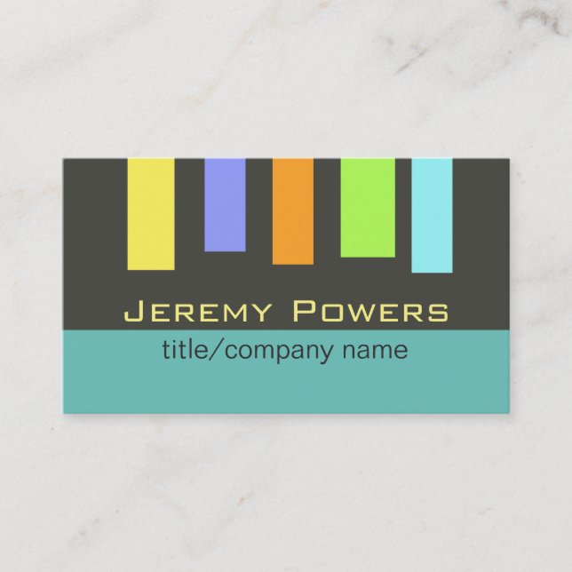 modern chic colour block double sided custom business card (Front)