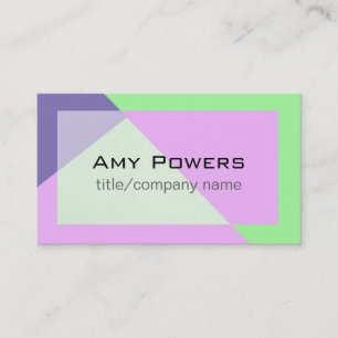 modern chic colour block green and coral business card