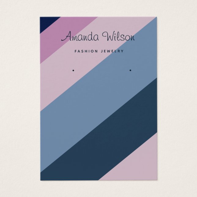 Modern chic colour Stripe Earrings Display Card  (Front)