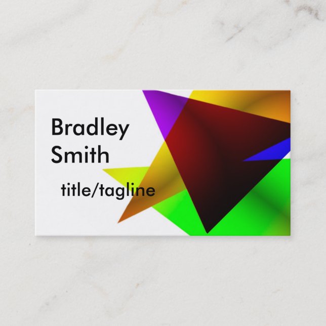 modern chic colourful geometric business card (Front)