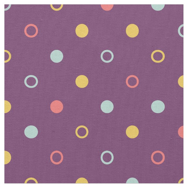 Modern chic colourful polka dots geometric pattern fabric (Close Up)