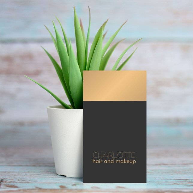 Modern Chic Copper Grey Hair and Makeup Business Card (Creator Uploaded)