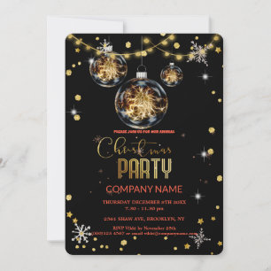 Modern Chic Corporate, Christmas gold decoration  Invitation