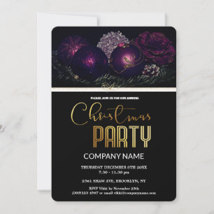 Modern Chic Corporate Christmas Vintage Decoratio Invitation