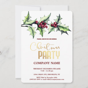  Modern Chic Corporate Christmas Watercolor Invitation