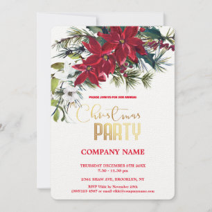 Modern Chic Corporate Christmas Watercolor Invitation